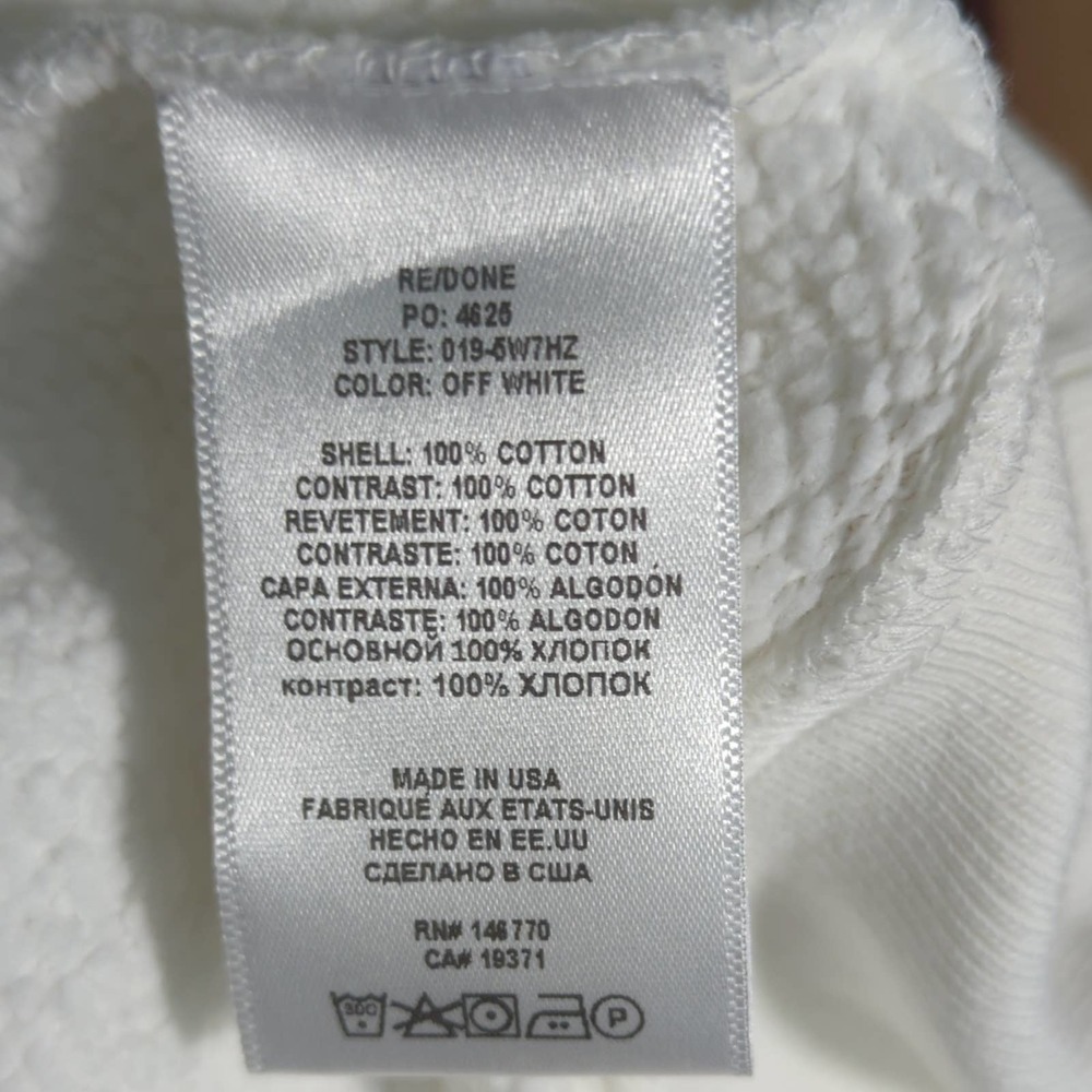 Re/Done Levis 70s Half Zip Off White Sweater - image 5